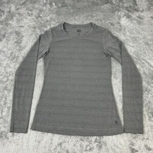 REI Shirt Womens XS Gray Striped Long Sleeve Stretch Athletic Hiking